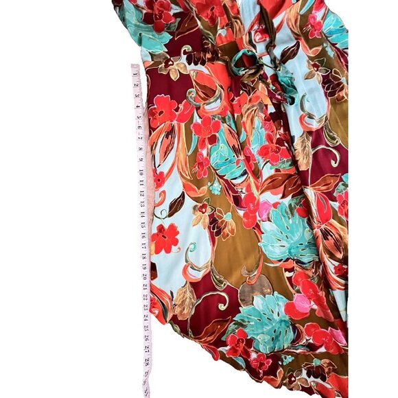 IVY STREET Sz XL Wide Leg JUMPSIUT Spaghetti Strap Tropical Floral Pockets NICE - Picture 7 of 16